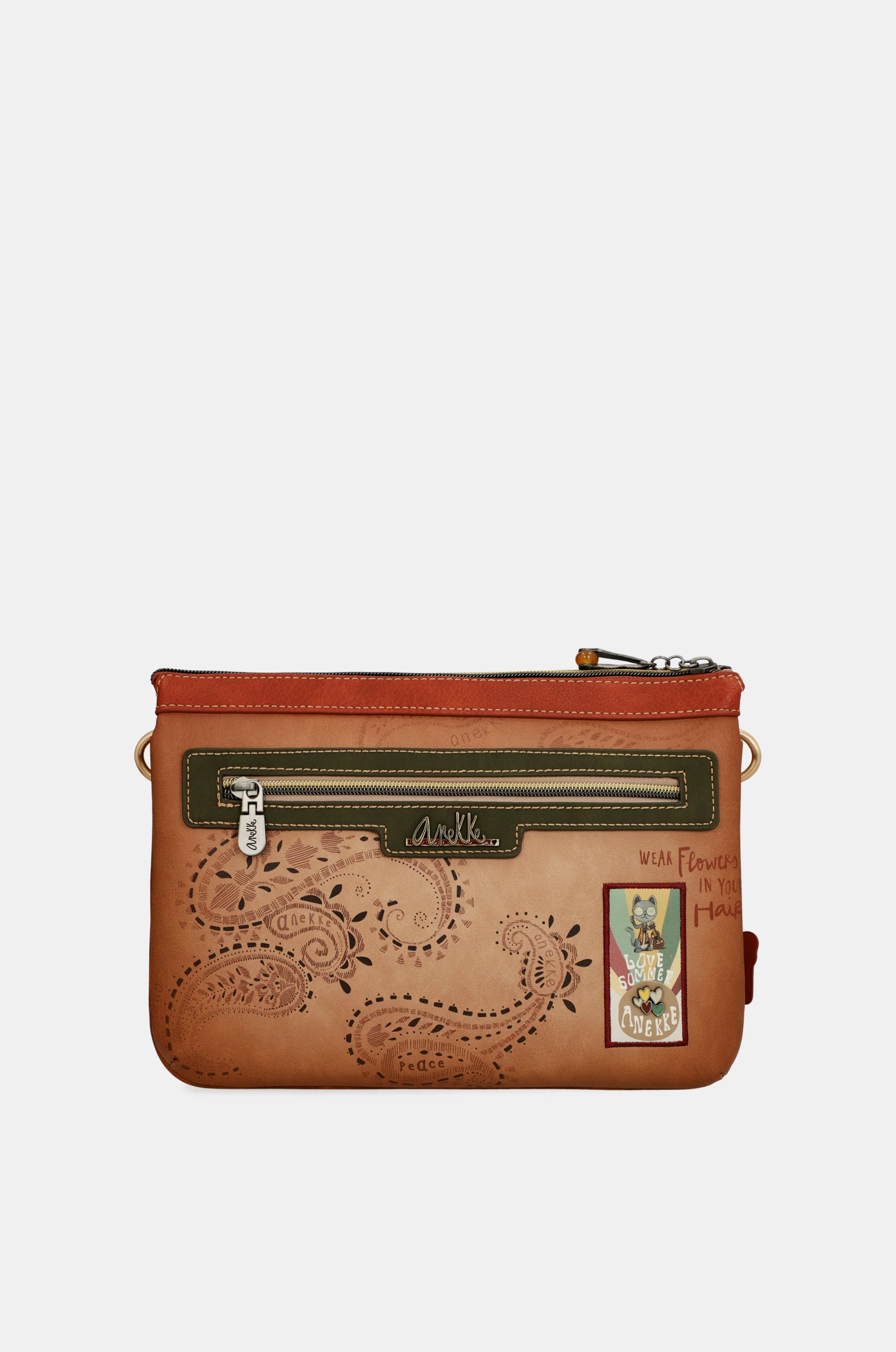 Bandolera estampada Peace & Love Camel - Image 3