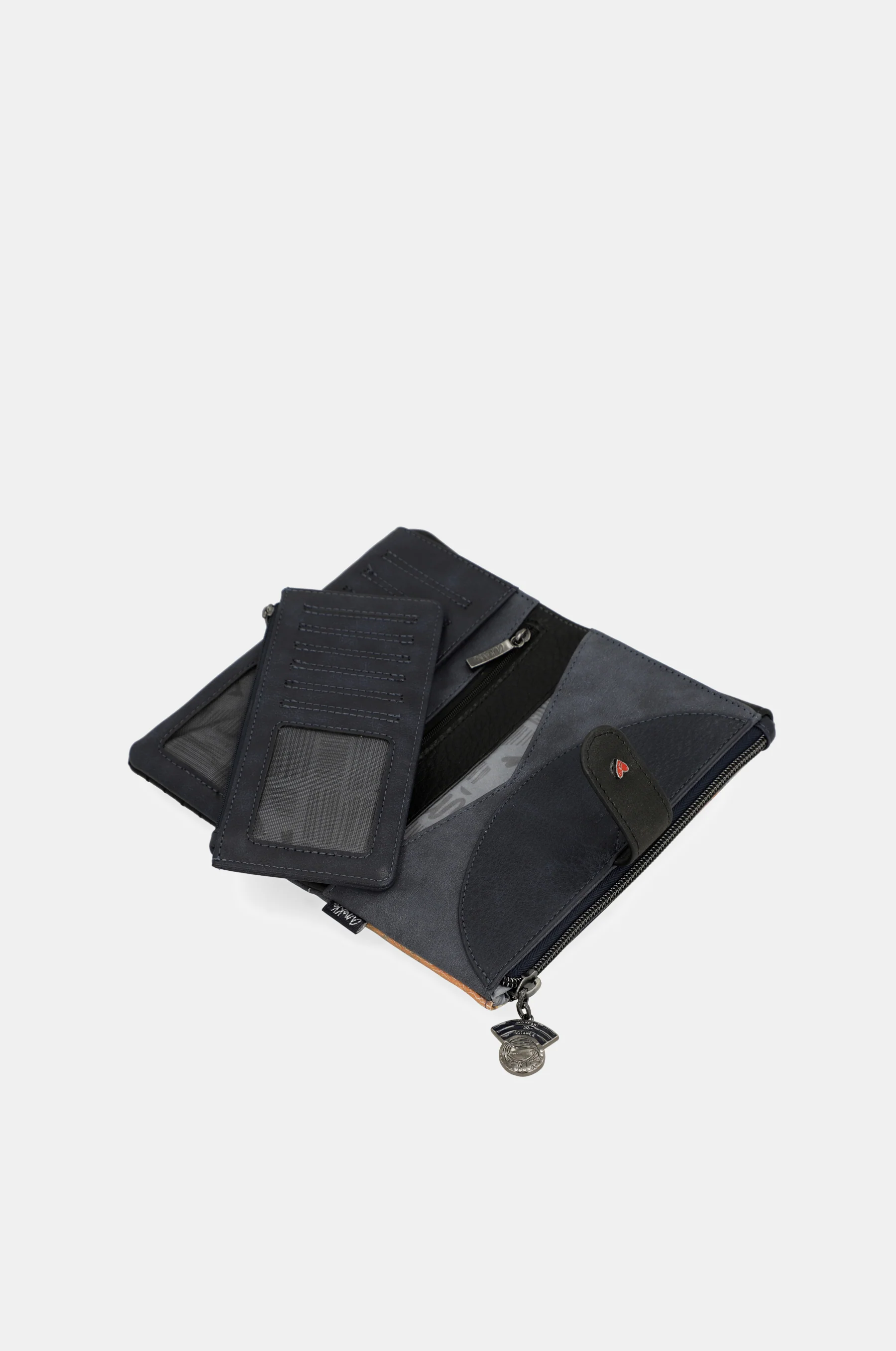 Billetero RFID grande flexible azul marino Studio - Image 10