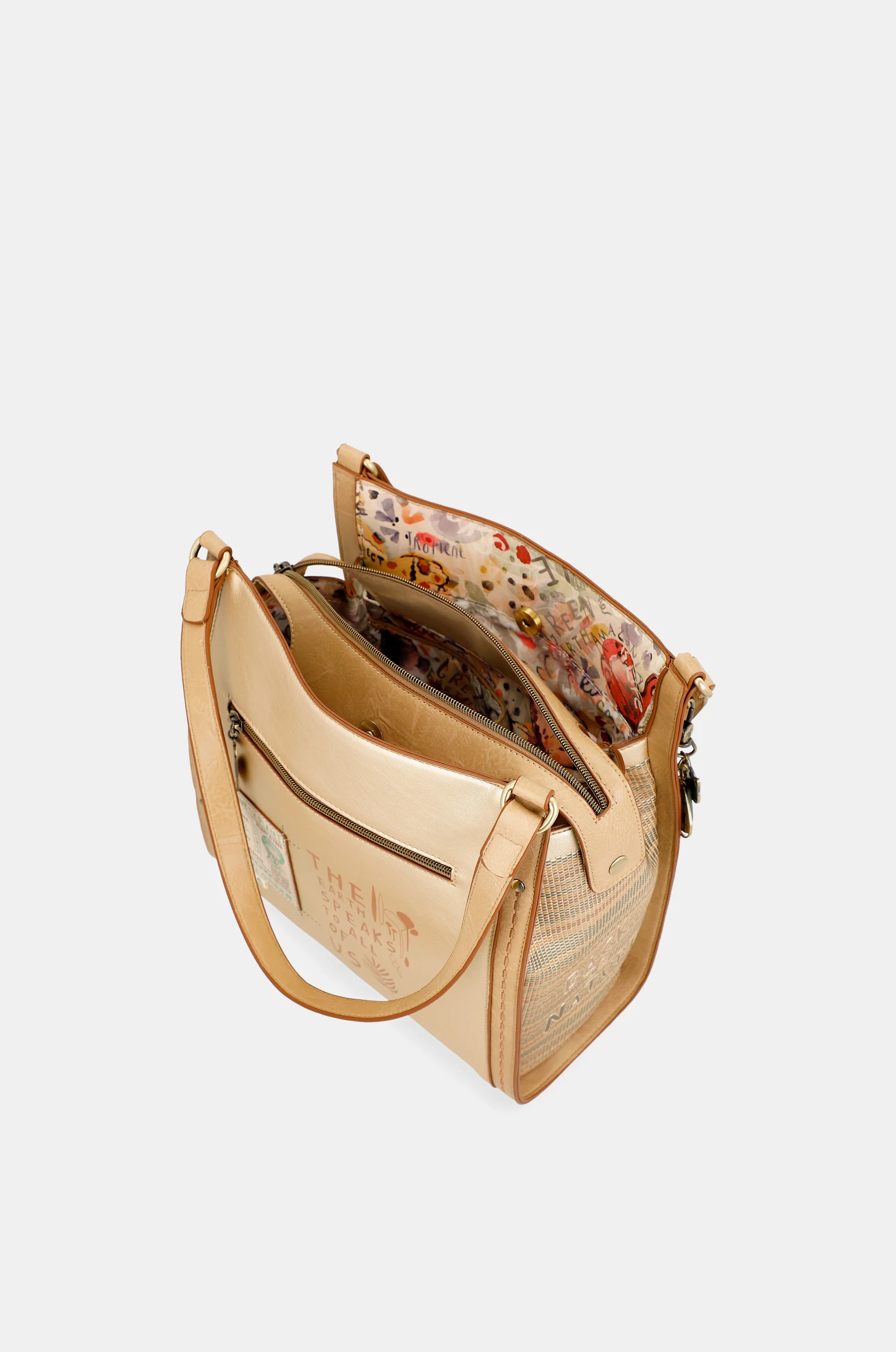 Bolso de hombro dorado Nature Pachamama - Image 8