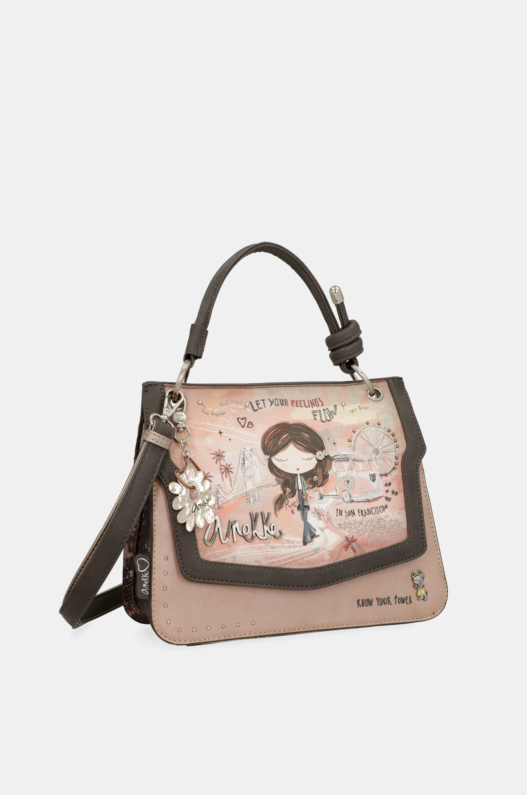 Bolso de solapa Peace & Love rosa - Image 7