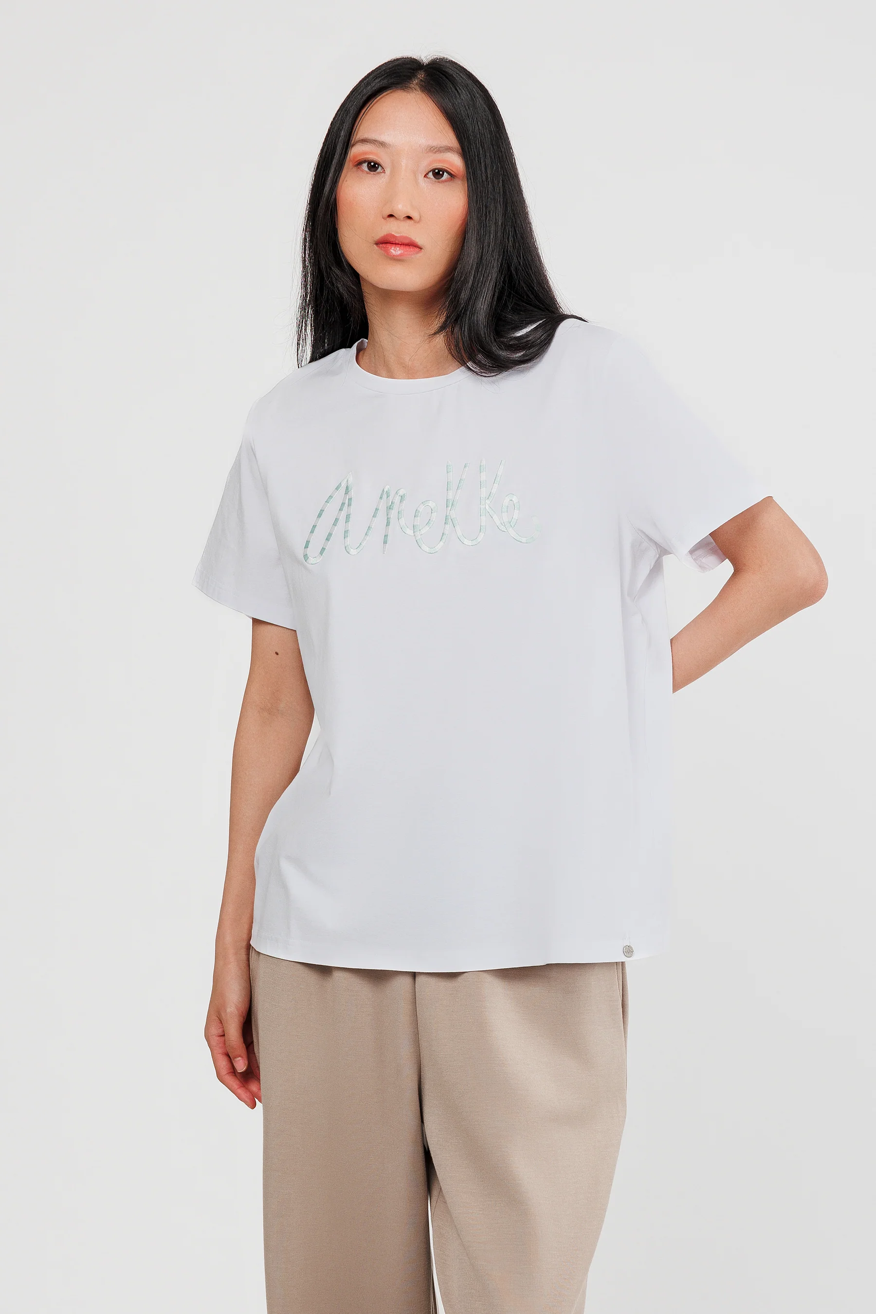 Camiseta manga corta blanca logo