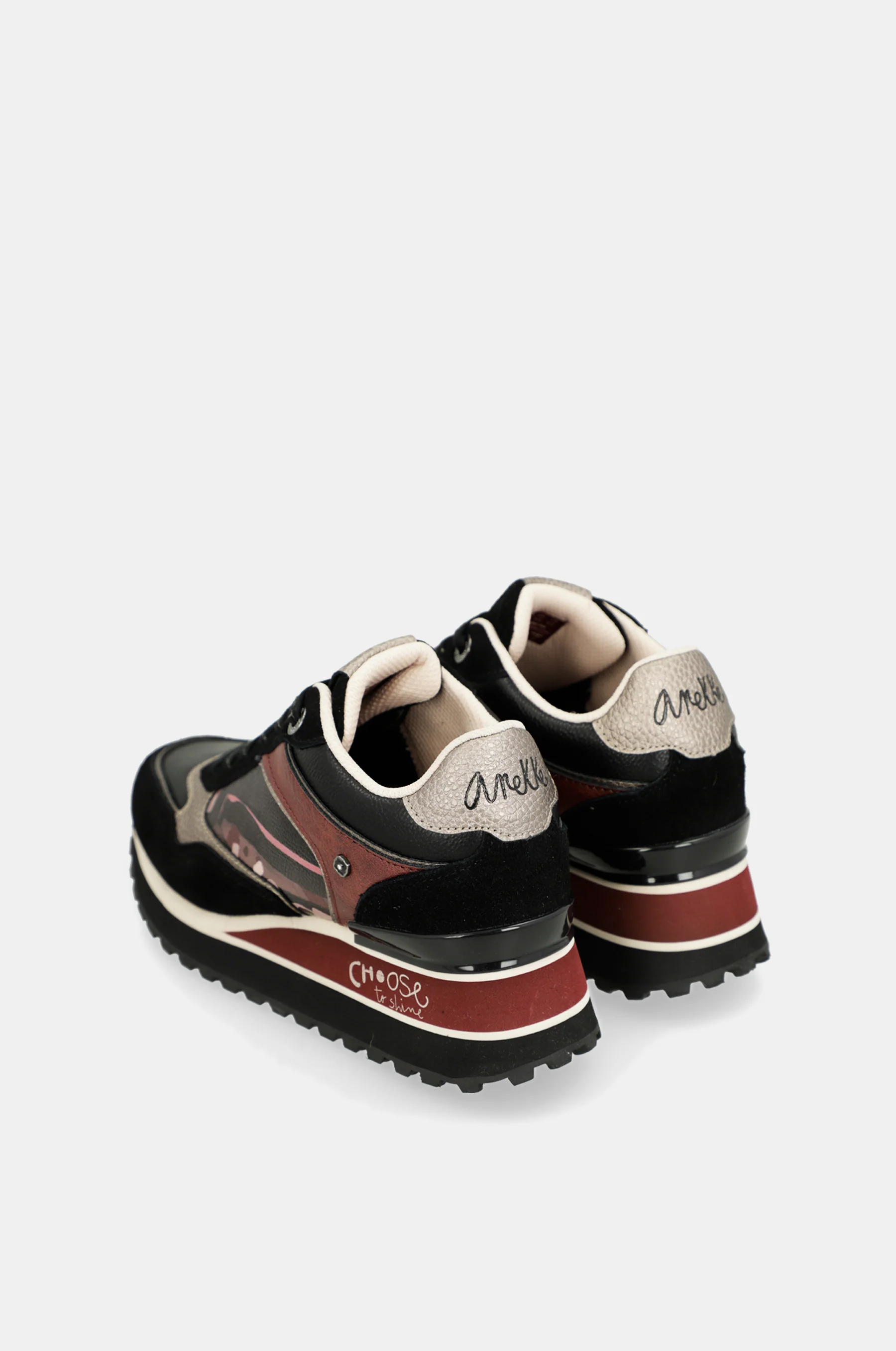 Deportivos plataforma negro estampado - Image 4