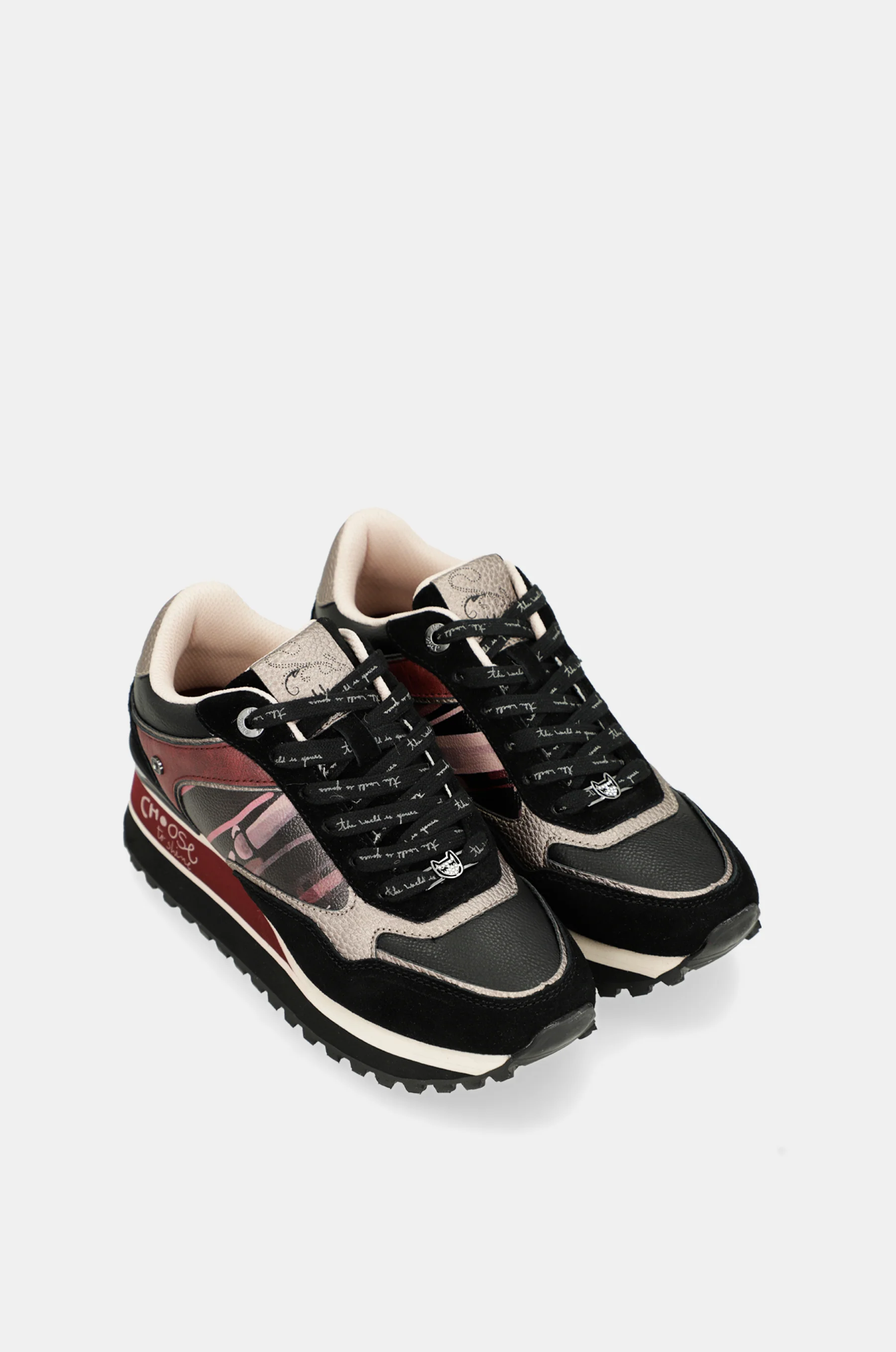 Deportivos plataforma negro estampado - Image 5