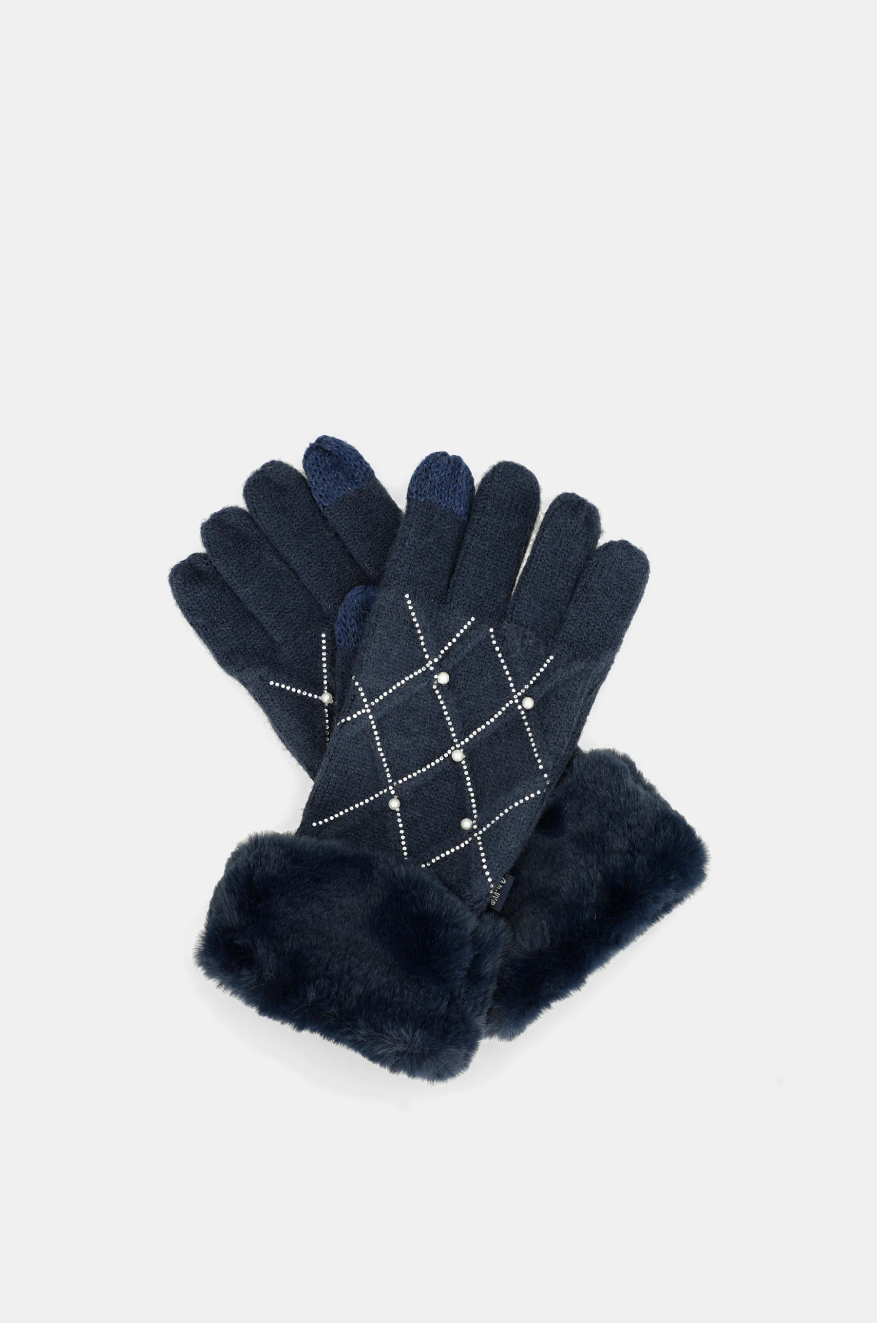 Guantes de punto azules con detalles - Image 5