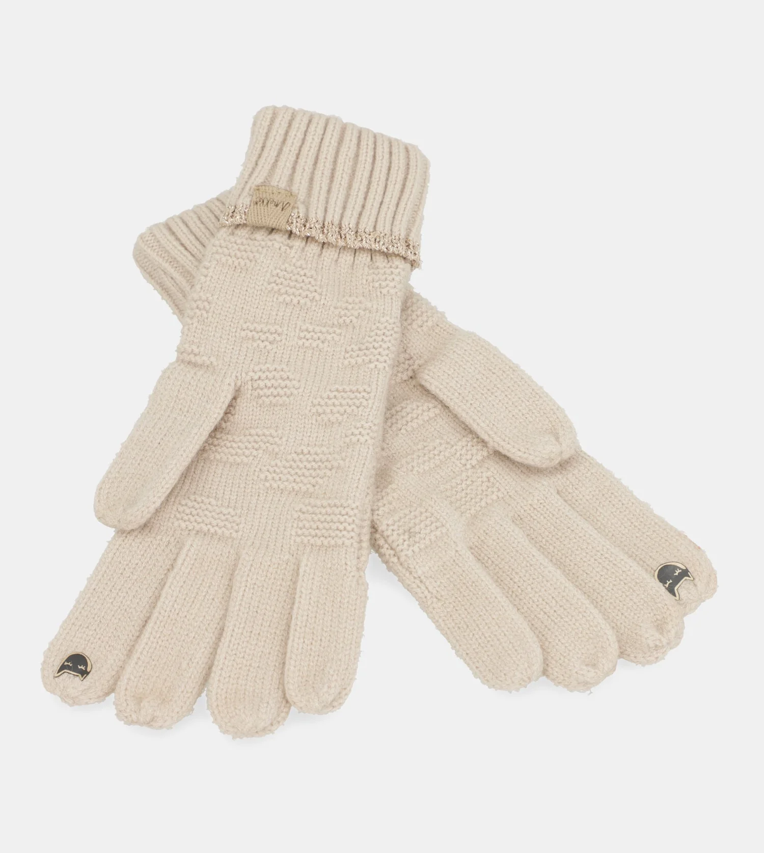 Guantes de punto beige - Image 4