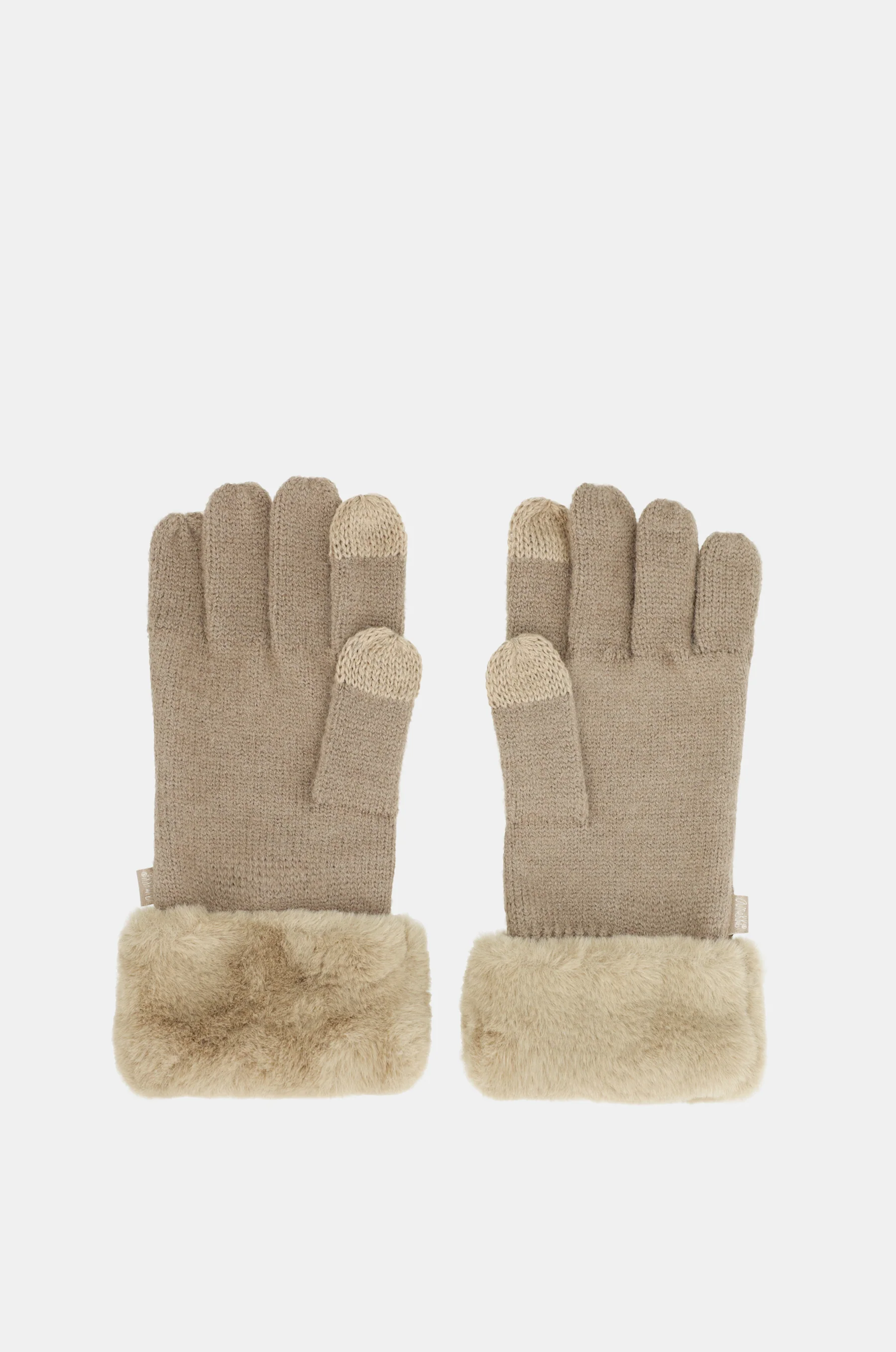Guantes de punto beige con detalles - Image 7