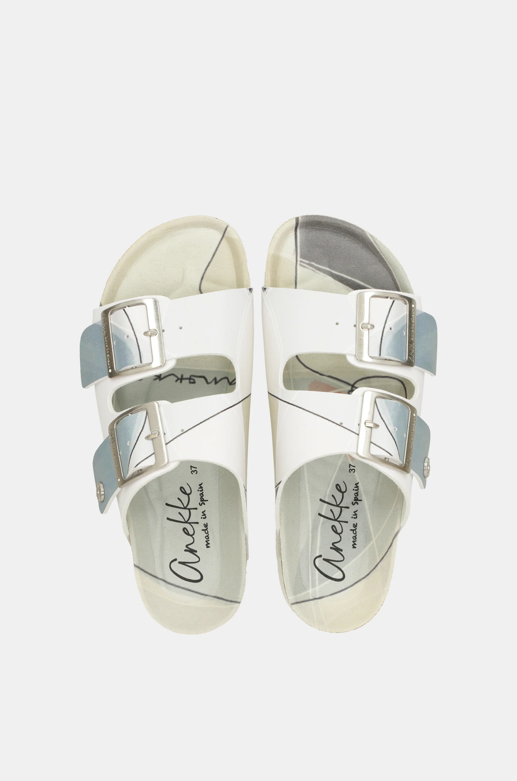 Sandalias bio azul y blancas - Image 2