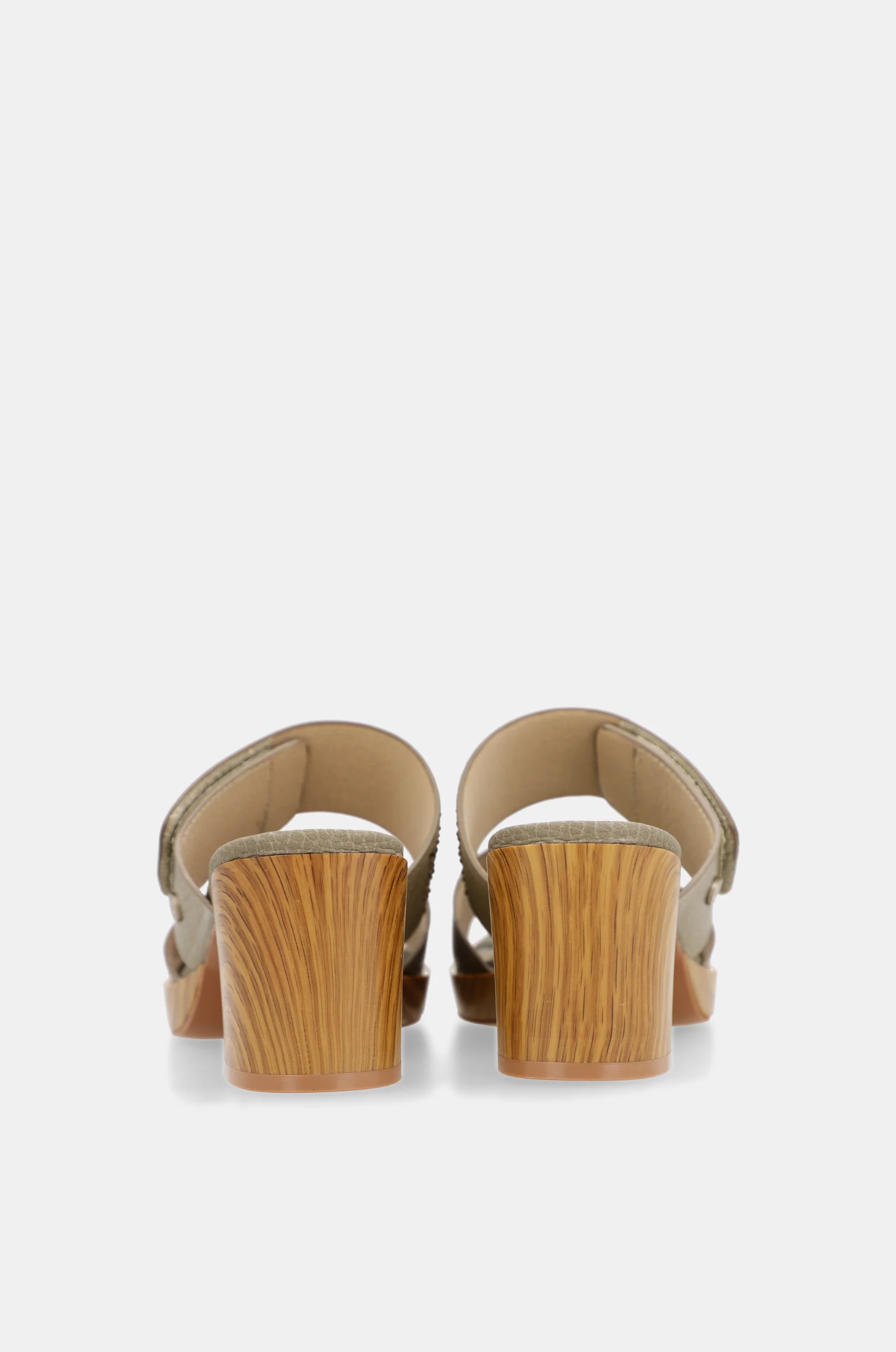 Sandalias con tacón verdes y doradas con strass - Image 4