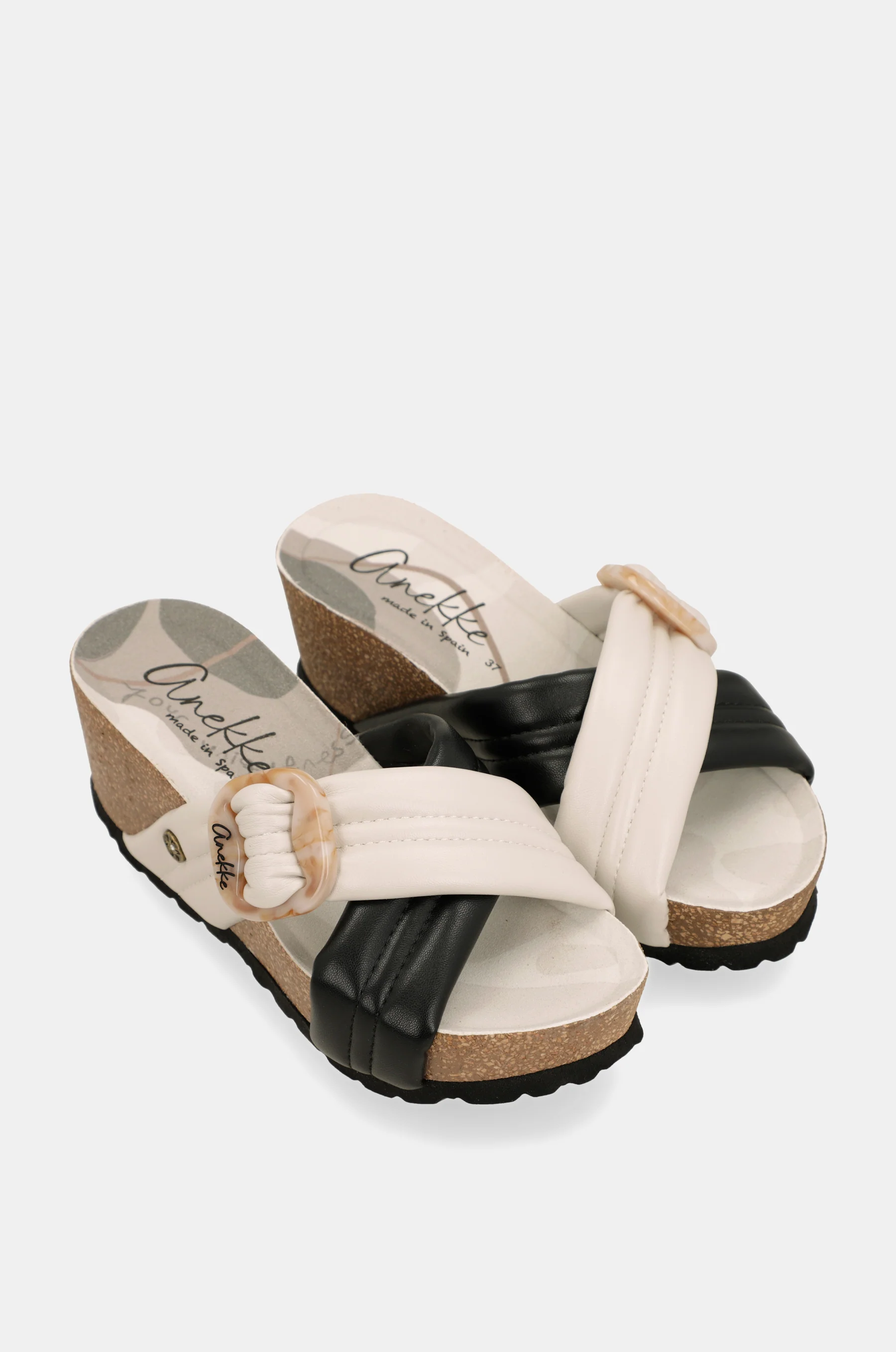 Sandalias cruzada blanca y negra - Image 2